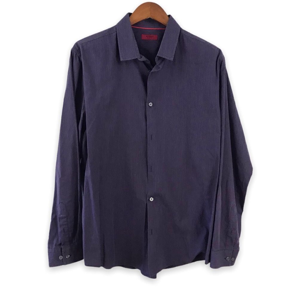 Alfani Slim Fit navy‎ button down shirt size XL